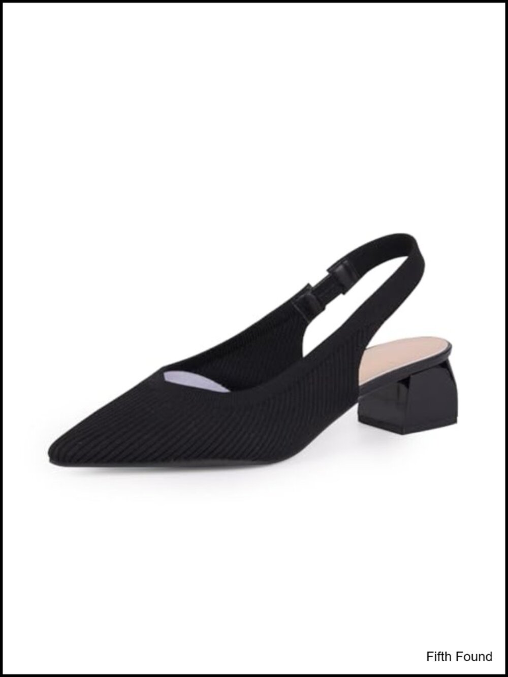 Slingback Heels Women Comfortable Knit Kitten Heel Closed Toe Pointed Toe Work